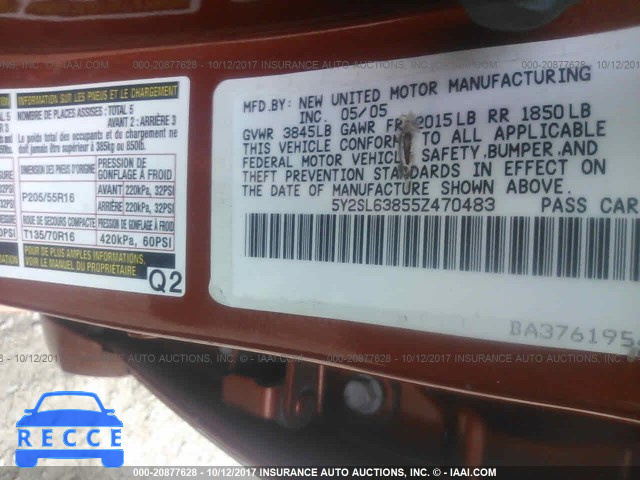 2005 Pontiac Vibe 5Y2SL63855Z470483 image 8