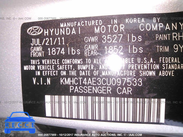 2012 Hyundai Accent GLS/GS KMHCT4AE3CU097533 image 8