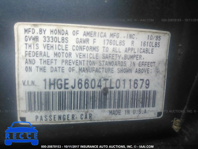 1996 Honda Civic 1HGEJ6604TL011679 Bild 8
