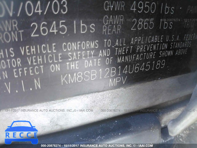 2004 Hyundai Santa Fe KM8SB12B14U645189 image 8