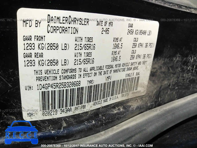 2005 Dodge Caravan SXT 1D4GP45R25B320668 Bild 8