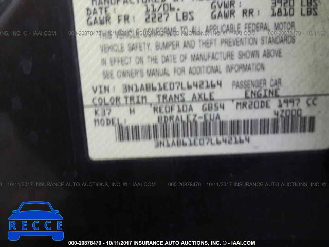 2007 Nissan Sentra 3N1AB61E07L642164 image 8