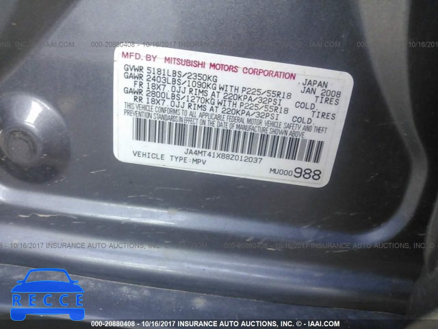 2008 Mitsubishi Outlander XLS JA4MT41X88Z012037 image 8