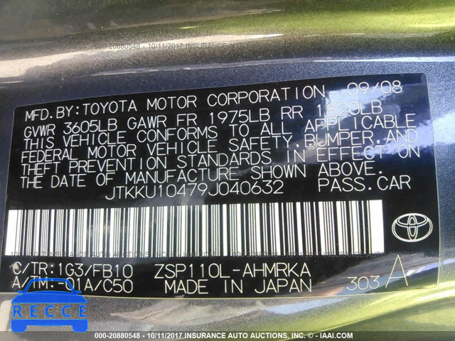 2009 TOYOTA SCION XD JTKKU10479J040632 image 8