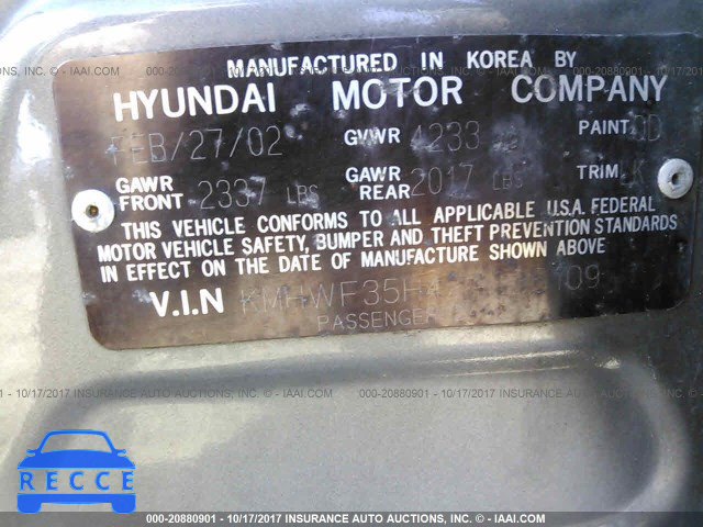 2002 Hyundai Sonata GLS/LX KMHWF35H42A635109 зображення 8