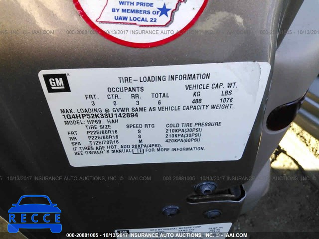 2003 BUICK LESABRE CUSTOM 1G4HP52K33U142894 image 8