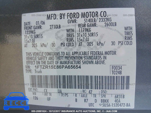 2006 Ford Ranger SUPER CAB 1FTZR15E86PA65654 Bild 8