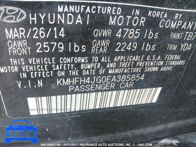 2014 HYUNDAI AZERA GLS/LIMITED KMHFH4JG0EA385854 image 8