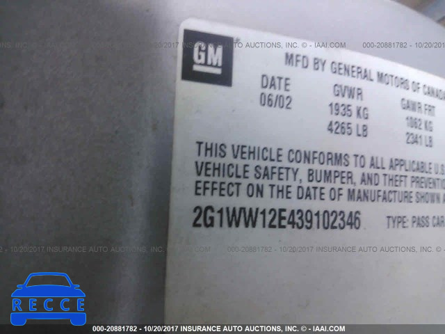 2003 Chevrolet Monte Carlo 2G1WW12E439102346 зображення 8