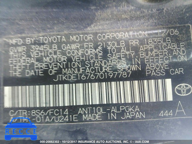 2007 Scion TC JTKDE167670197787 image 8