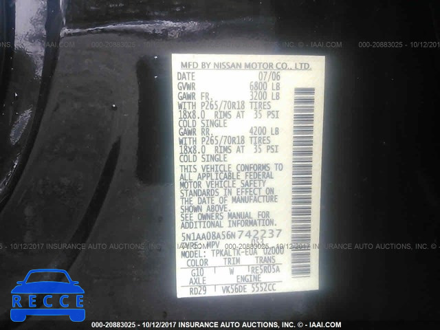 2006 Nissan Armada SE/LE 5N1AA08A56N742237 image 8