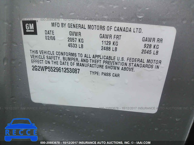 2006 Pontiac Grand Prix 2G2WP552961253087 image 8