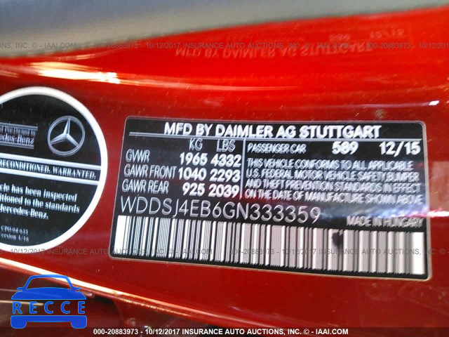 2016 Mercedes-benz CLA WDDSJ4EB6GN333359 зображення 8