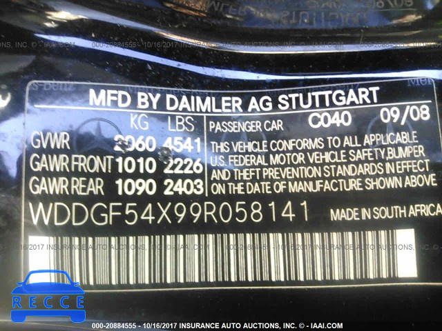 2009 Mercedes-benz C 300 WDDGF54X99R058141 Bild 8