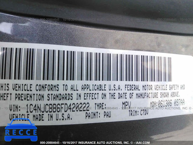 2015 Jeep Compass 1C4NJCBB6FD420222 image 8