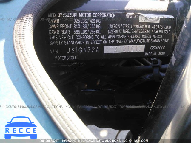 1996 Suzuki GSX600 JS1GN72A1T2101517 image 9