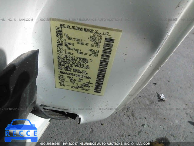 2005 Nissan Titan 1N6AA06BX5N527965 image 8