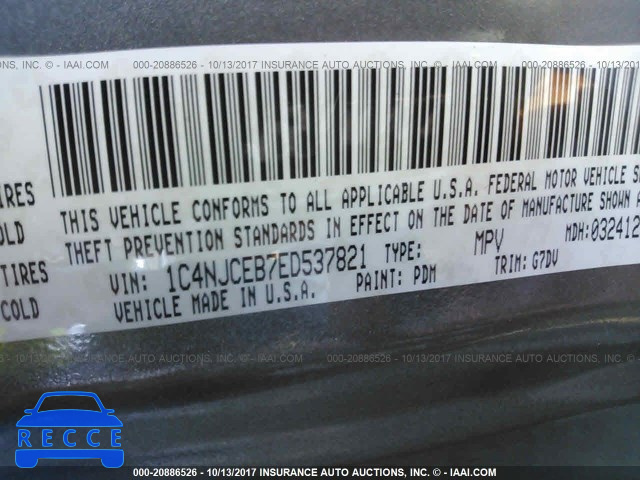 2014 Jeep Compass LATITUDE 1C4NJCEB7ED537821 image 8