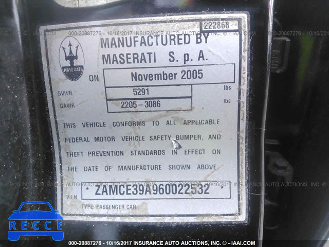 2006 Maserati Quattroporte M139 ZAMCE39A960022532 image 8
