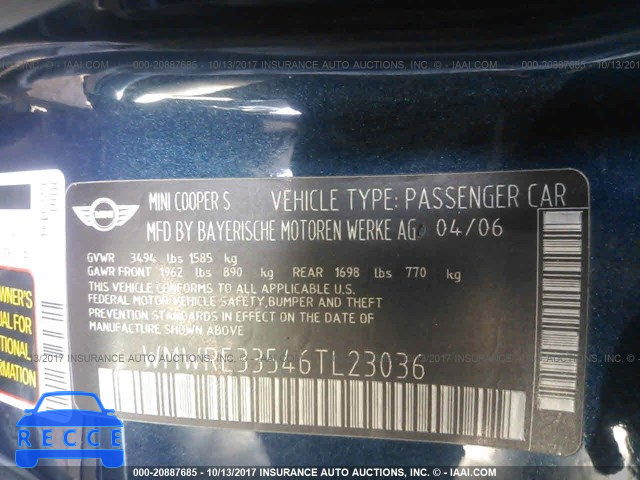 2006 Mini Cooper WMWRE33546TL23036 image 8
