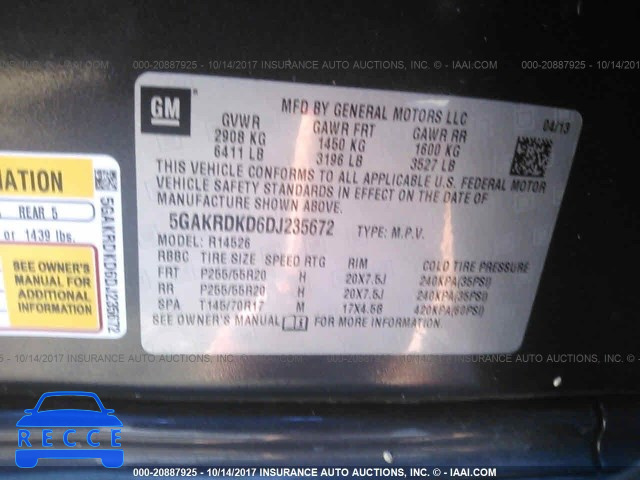 2013 Buick Enclave 5GAKRDKD6DJ235672 image 8