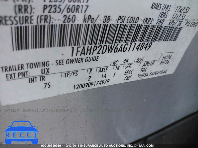 2010 Ford Taurus SE 1FAHP2DW6AG114849 image 8