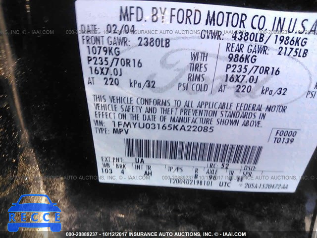 2005 Ford Escape 1FMYU03165KA22085 image 8