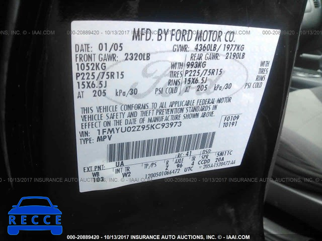 2005 Ford Escape XLS 1FMYU02Z95KC93973 image 8