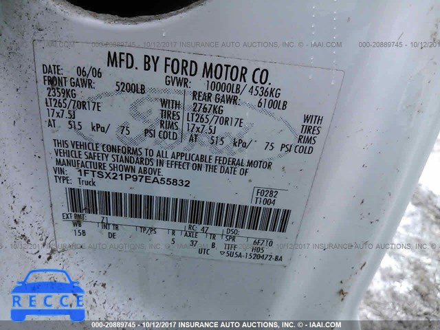 2007 Ford F250 SUPER DUTY 1FTSX21P97EA55832 зображення 8