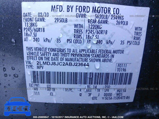2010 Lincoln MKX 2LMDJ8JC2ABJ23644 image 8