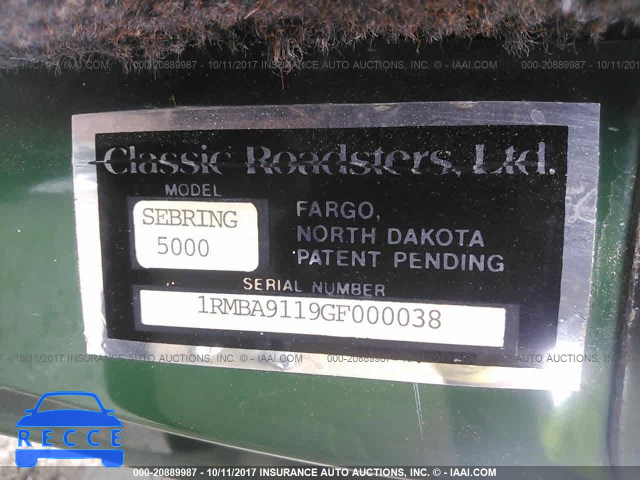 1986 CLASSIC ROADSTER LTD KIT CAR 1RMBA9119GF000038 image 8