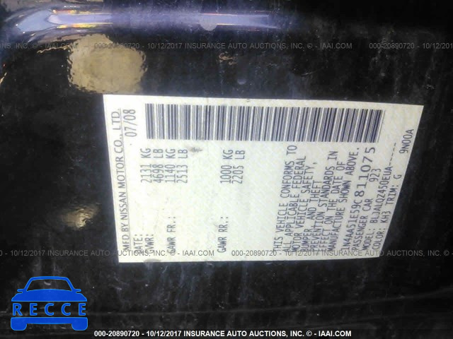 2009 Nissan Maxima S/SV 1N4AA51E59C811075 Bild 7