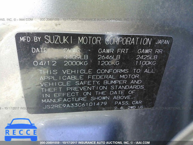 2012 Suzuki Kizashi SE JS2RE9A33C6101479 Bild 8