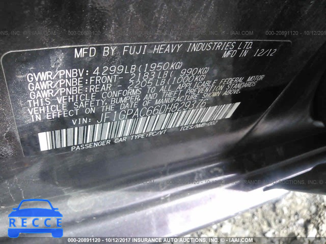 2013 Subaru Impreza PREMIUM JF1GPAC66DH829376 image 8