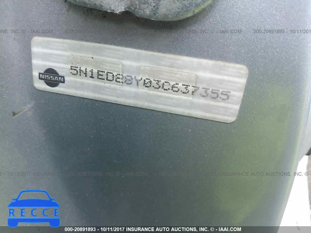 2003 Nissan Xterra XE/SE 5N1ED28Y03C637355 зображення 8