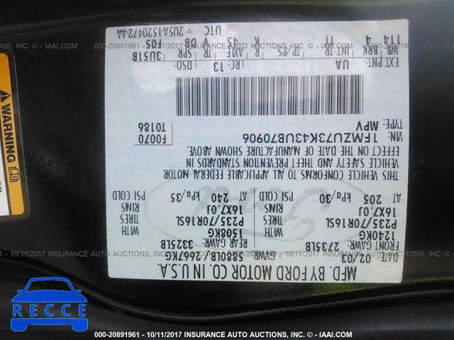 2003 Ford Explorer 1FMZU73K43UB70906 image 8
