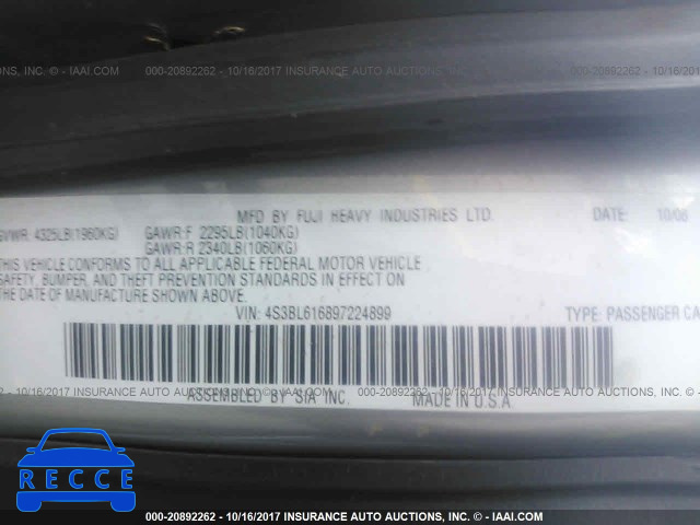 2009 Subaru Legacy 2.5I 4S3BL616897224899 image 8