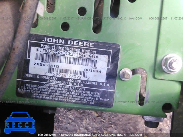 2015 JOHN DEERE EZ TRAK Z255 MOWER 1M0Z255DCEM158040 Bild 8