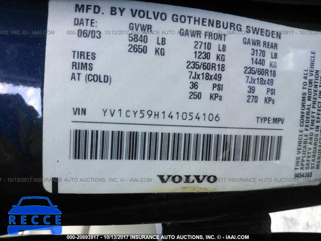2004 Volvo XC90 YV1CY59H141054106 зображення 8