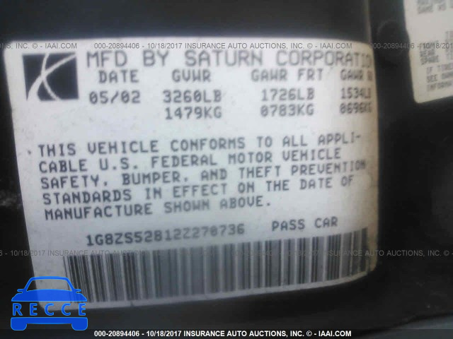 2002 Saturn SL SPRING SPECIAL 1G8ZS52812Z270736 Bild 8