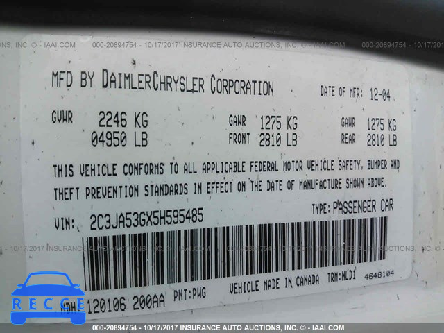 2005 Chrysler 300 2C3JA53GX5H595485 image 8