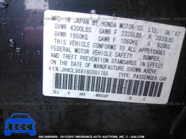 2008 ACURA TSX JH4CL96818C001785 image 8