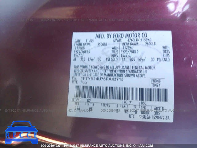 2006 Ford Ranger SUPER CAB 1FTYR14U76PA43715 image 8
