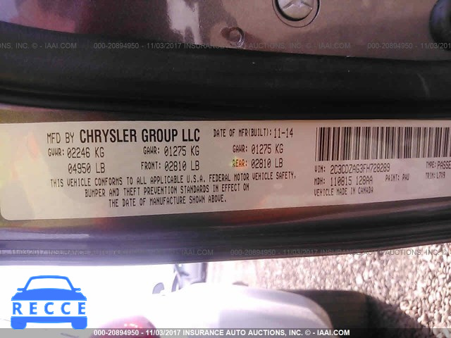 2015 Dodge Challenger SXT 2C3CDZAG3FH728289 зображення 8