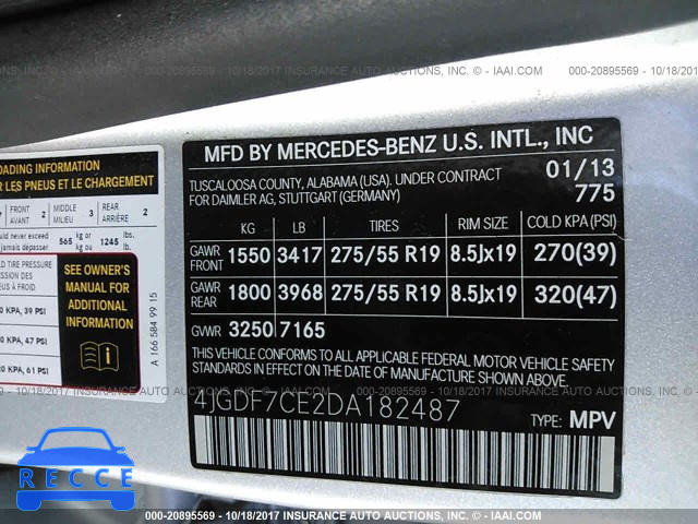 2013 Mercedes-benz GL 450 4MATIC 4JGDF7CE2DA182487 image 8