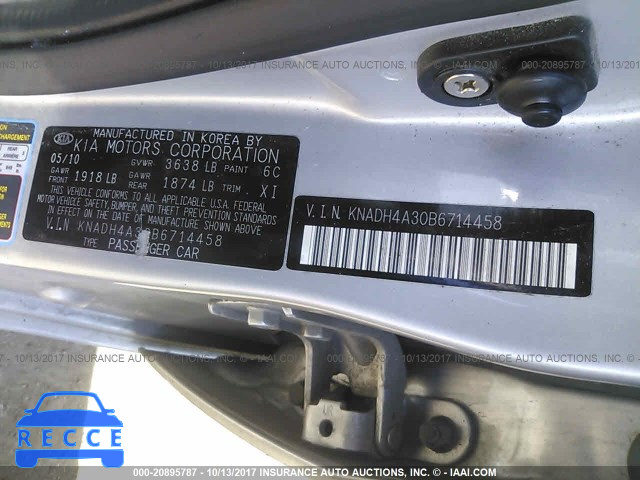 2011 KIA RIO LX/SX KNADH4A30B6714458 image 8