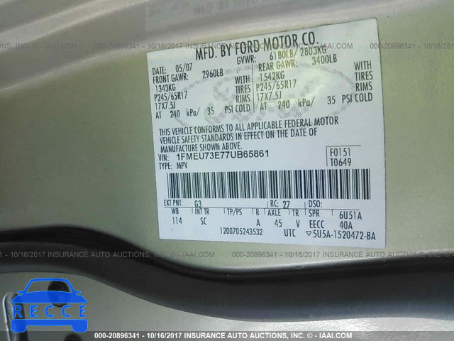 2007 Ford Explorer 1FMEU73E77UB65861 image 8