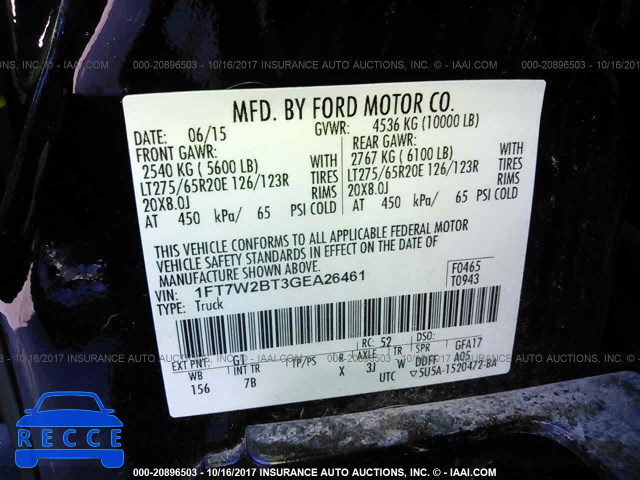 2016 Ford F250 SUPER DUTY 1FT7W2BT3GEA26461 зображення 8
