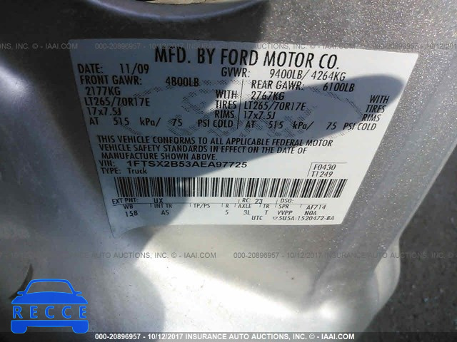 2010 Ford F250 SUPER DUTY 1FTSX2B53AEA97725 image 8