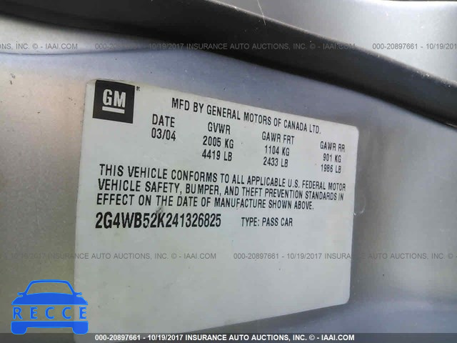 2004 Buick Regal LS 2G4WB52K241326825 зображення 8